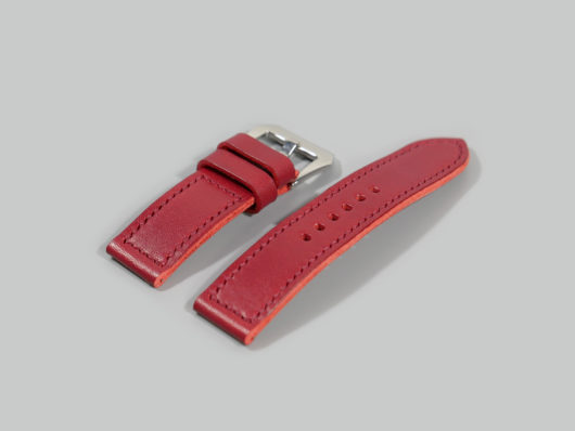 Ruby Red Luminor Due 42mm Leather Strap by Marcello IMAGE