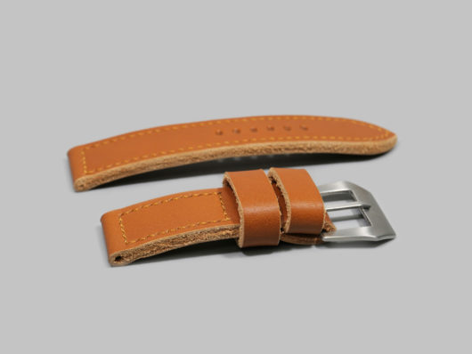 English Tan 24mm Panerai Strap Handmade IMAGE