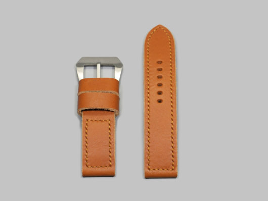 English Tan 24mm Panerai Strap Handmade IMAGE