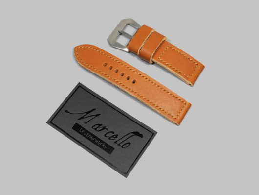 English Tan 24mm Panerai Strap Handmade IMAGE