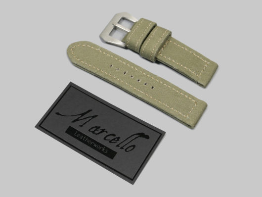 Handmade Green Canvas Strap for 44mm Panerai Watch IMAGE