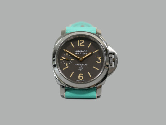 Aftermarket Tiffany Blue Strap on 44mm Panerai Luminor Watch IMAGE