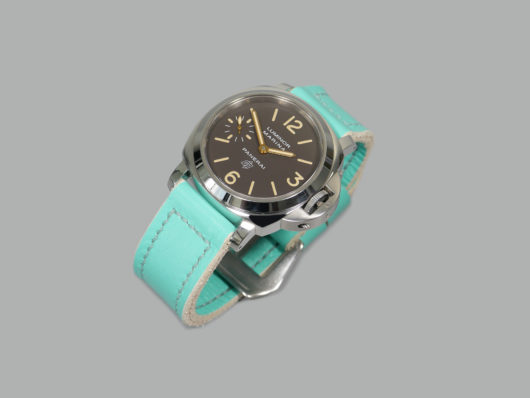 Aftermarket Tiffany Blue Strap on 44mm Panerai Luminor Watch IMAGE