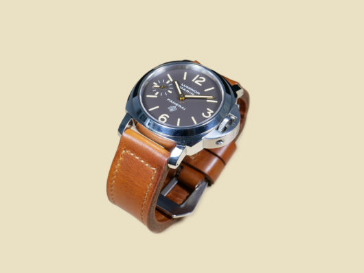 Panerai with pre-v style brown strap IMAGE