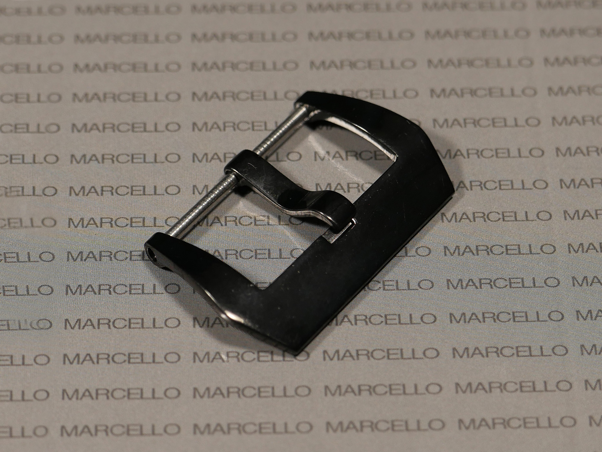 PVD Black Glossy Stainless Screw Buckle 26mm Marcello Straps