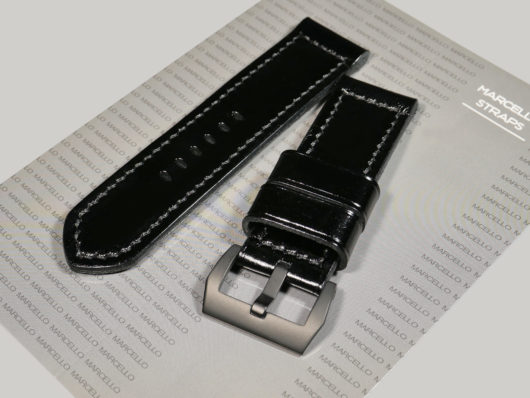 47mm Black leather Panerai strap IMAGE