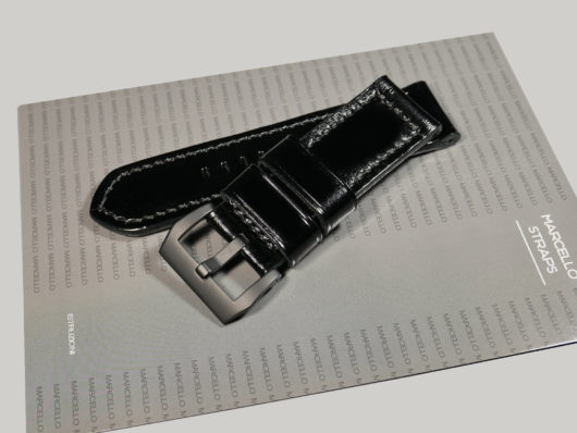 Qualitqy 47mm Black leather Panerai strap IMAGE