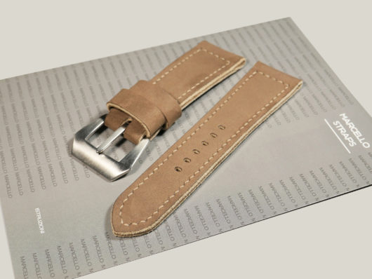 Nougat Brown Radiomir Leather Strap Handmade IMAGE