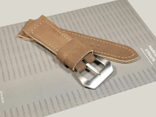 Nougat Brown Radiomir Leather Strap Handmade IMAGE