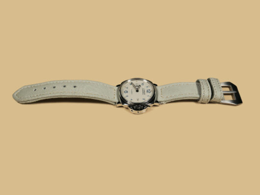 Green Panerai DUE canvas strap with white stitching IMAGE