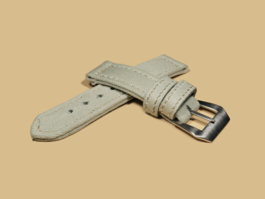 Green Panerai DUE canvas strap with stainless steel buckle IMAGE