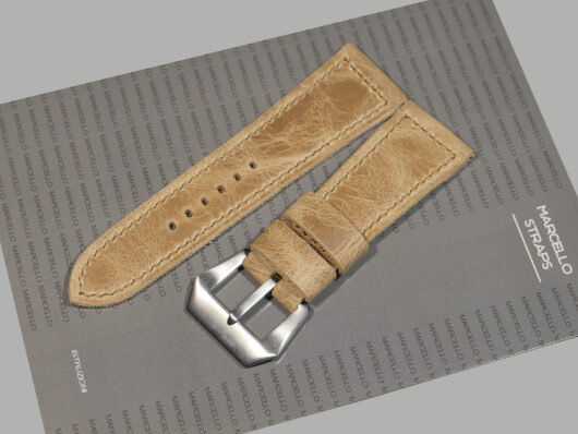 Genuine Leather Beige Handcrafted Panerai Radiomir Strap IMAGE