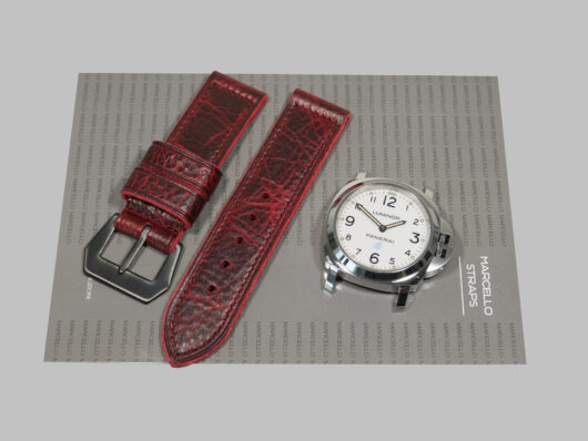 Red Panerai Strap with Black Buckle IMAGE