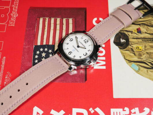 A unique matte pink Panerai strap for your wrist - IMAGE