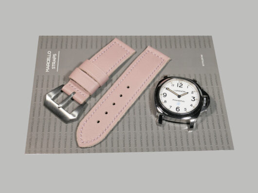 Matte pink Panerai strap with a matte finish - IMAGE