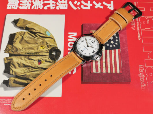 Artisan-made tan Panerai watchband - IMAGE