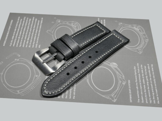 Panerai DUE Ash Grey leather wristwatch strap IMAGE