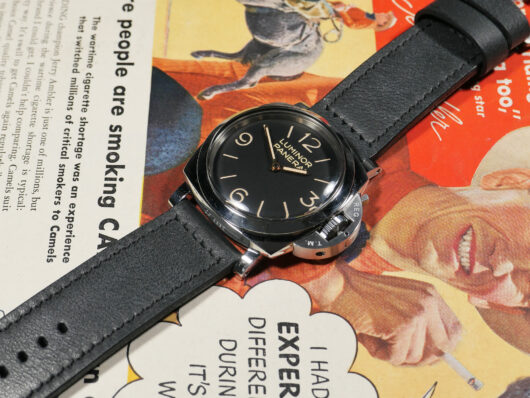 A timeless portrayal of a grey Panerai strap from Marcello Straps emphasizing its design IMAGE