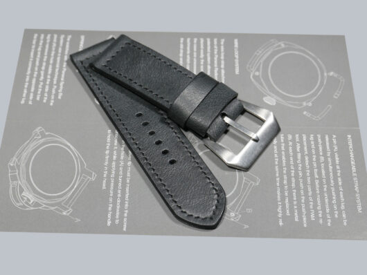Capture the style essence with a close-up of the grey Panerai strap from Marcello Straps IMAGE