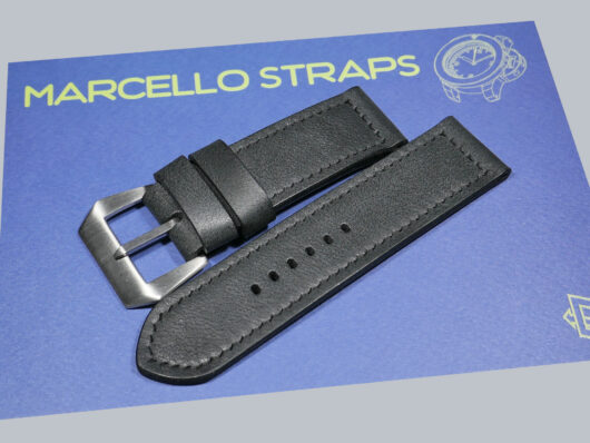 A visual showcase of the beauty and quality in Marcello Straps' grey Panerai strap IMAGE