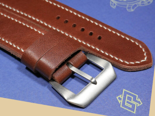 Close-up Shot of Soft Brown Panerai Strap and Buckle IMAGE