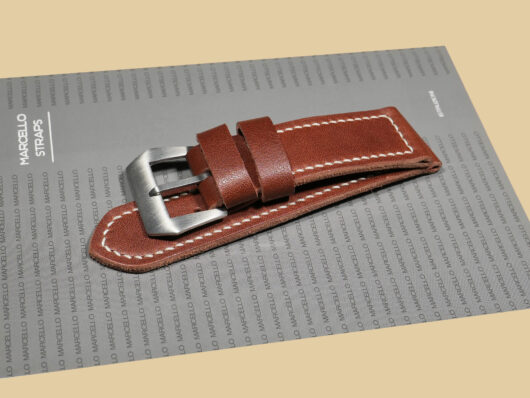 Exclusive Buckle Accent on Soft Brown Panerai Watch Band IMAGE