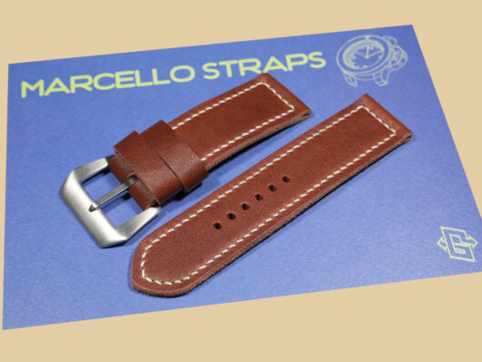 Soft Brown Leather Watch Band for Panerai with Buckle IMAGE