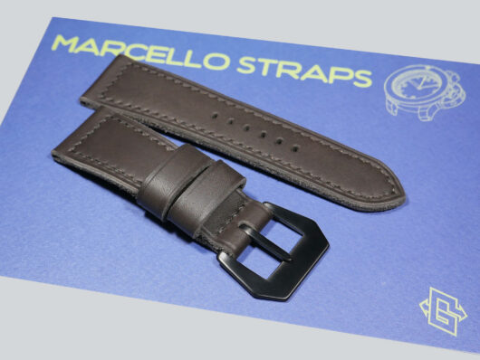 Grey Leather Watch Band for Panerai Radiomir with PVD Buckle IMAGE