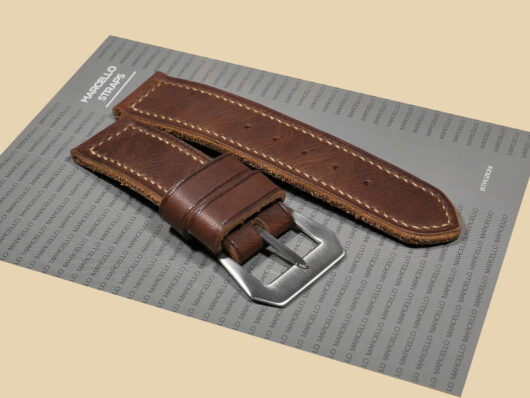 Thick Brown Panerai Strap from Marcello Straps Side Angle Shot IMAGE