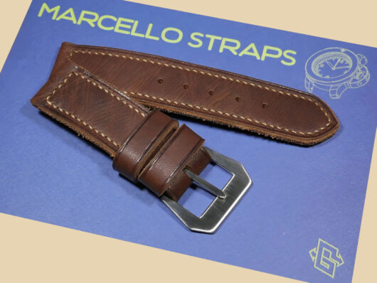 Marcello Straps Thick Brown Panerai Strap Stitching Detail IMAGE