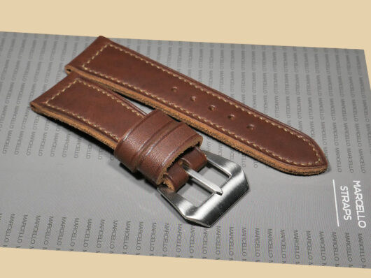 Aftermarket Brown Panerai Strap PAM00992 from Marcello Straps Side Angle Shot IMAGE
