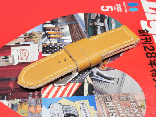 French Ammo Tan Leather Panerai Wristband Marcello Straps IMAGE