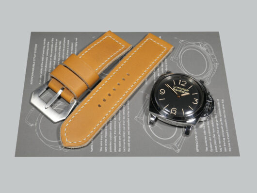 French Ammo Tan Leather Watch Strap Marcello Straps IMAGE