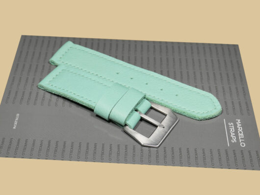 A photo of Marcello Straps Light Breakfast Blue Panerai Strap 47mm replacement IMAGE