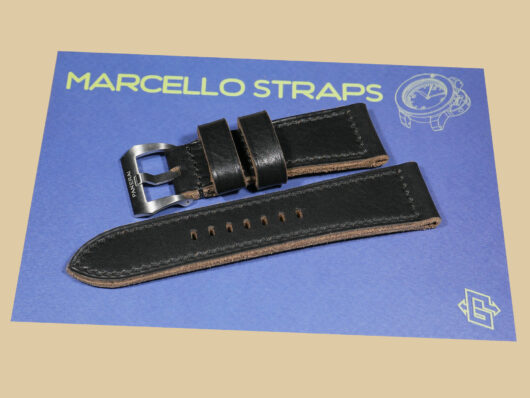 Marcello Straps Thick Black Panerai Radiomir Strap Premium Leather IMAGE