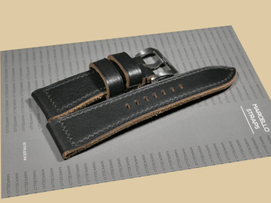 Thick Black Panerai Radiomir Strap from Marcello Straps Product Shot IMAGE