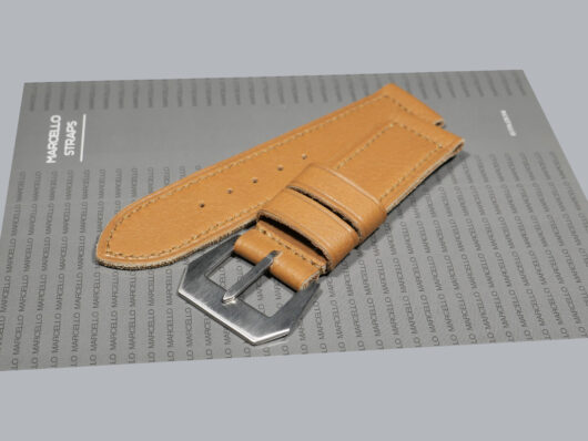 Marcello Straps Soft Tan Panerai Strap Stitching Detail IMAGE