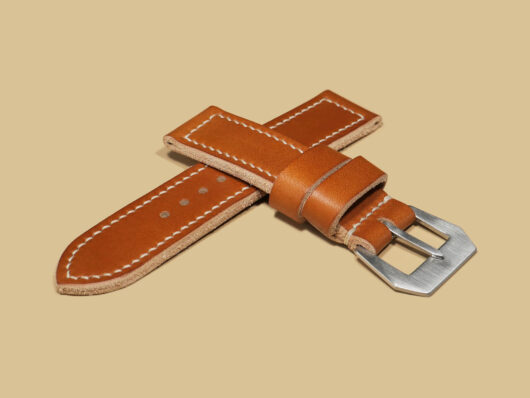 Handcrafted Panerai Strap in Soft Tan Leather IMAGE