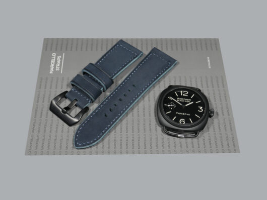 A photo of Suede Blue Panerai Radiomir PAM00292 nylon strap from Marcello Straps IMAGE