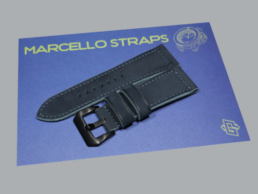 A photo of Marcello Straps Suede Blue Panerai Radiomir Strap PAM00292 band replacement IMAGE
