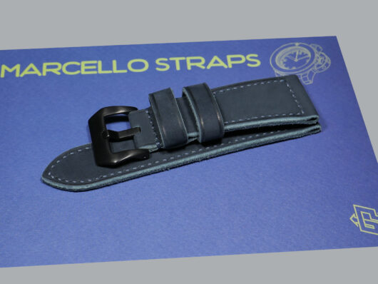 A photo of Suede Blue Panerai Radiomir Strap PAM00292 rubber strap by Marcello Straps IMAGE