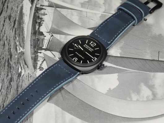 A photo of Marcello Straps Suede Blue Panerai Radiomir Strap PAM00292 IMAGE