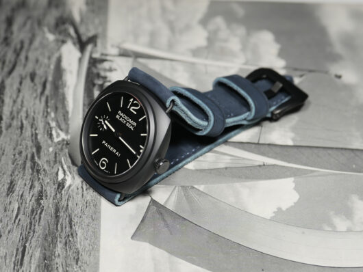 A photo of Suede Blue Panerai Radiomir Strap PAM00292 by Marcello Straps IMAGE