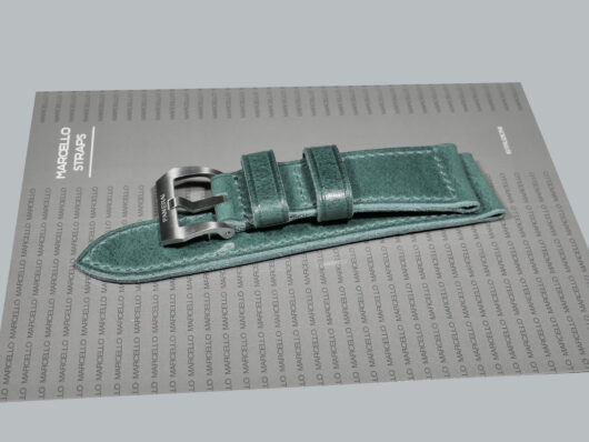 A photo of Green Radiomir Panerai leather strap by Marcello Straps IMAGE