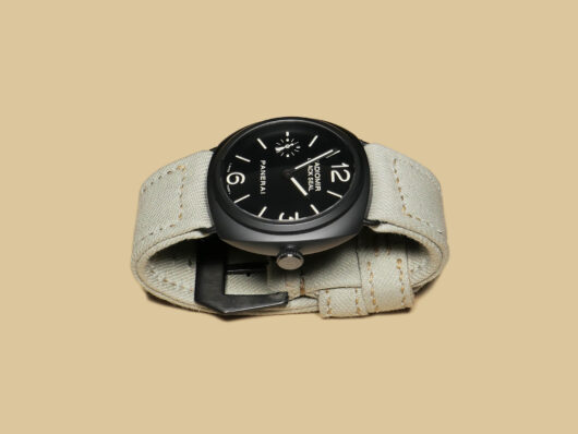 Sophisticated Green Canvas Panerai Radiomir Strap with Black Buckle on PAM00292 IMAGE