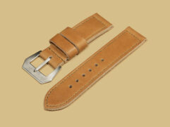 Tan Vintage-inspired Panerai Strap from Marcello Straps Close-Up IMAGE