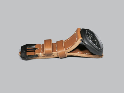 Panerai Brown Thick Leather Radiomir Strap with white stitching Image