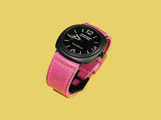 Pink Radiomir strap for Panerai Radiomir with stitching detail