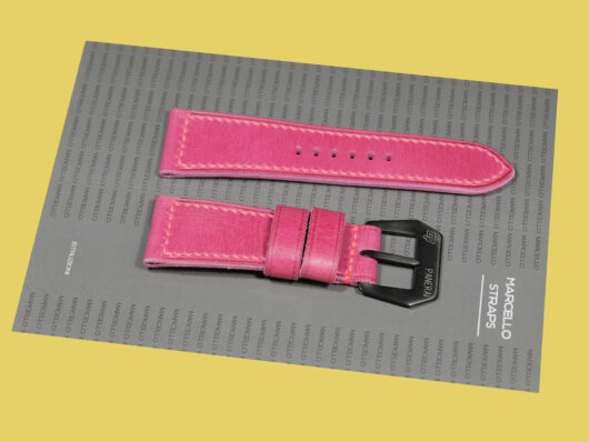 Pink Radiomir strap for Panerai Radiomir with polished buckle