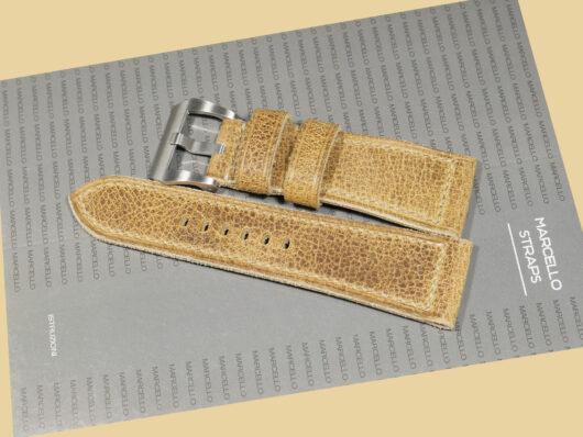 Tan custom Radiomir strap for Panerai Radiomir on display